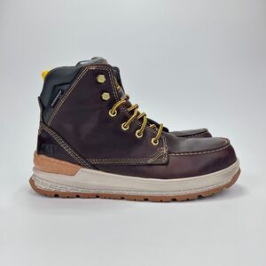 CAT Caterpiller Work Wear Waterproof Brown Impact Toe Work Boots Men's Size 8